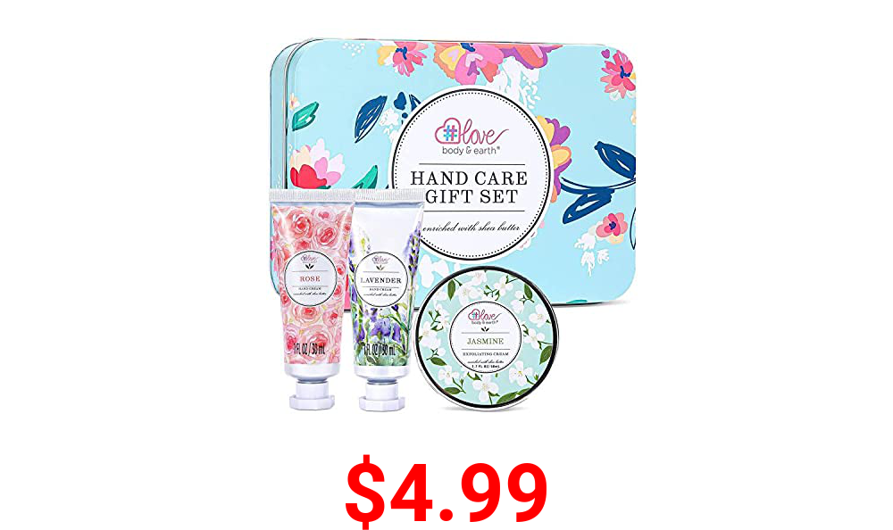 Hand Lotion Set - Travel Size Hand Cream Gift Set, Hand Lotion Gift Box, Repair&Moisture Dry Hands, Skin Care Christmas Gift Set for Women, Includes 2 Hand Cream & Exfoliating Cream