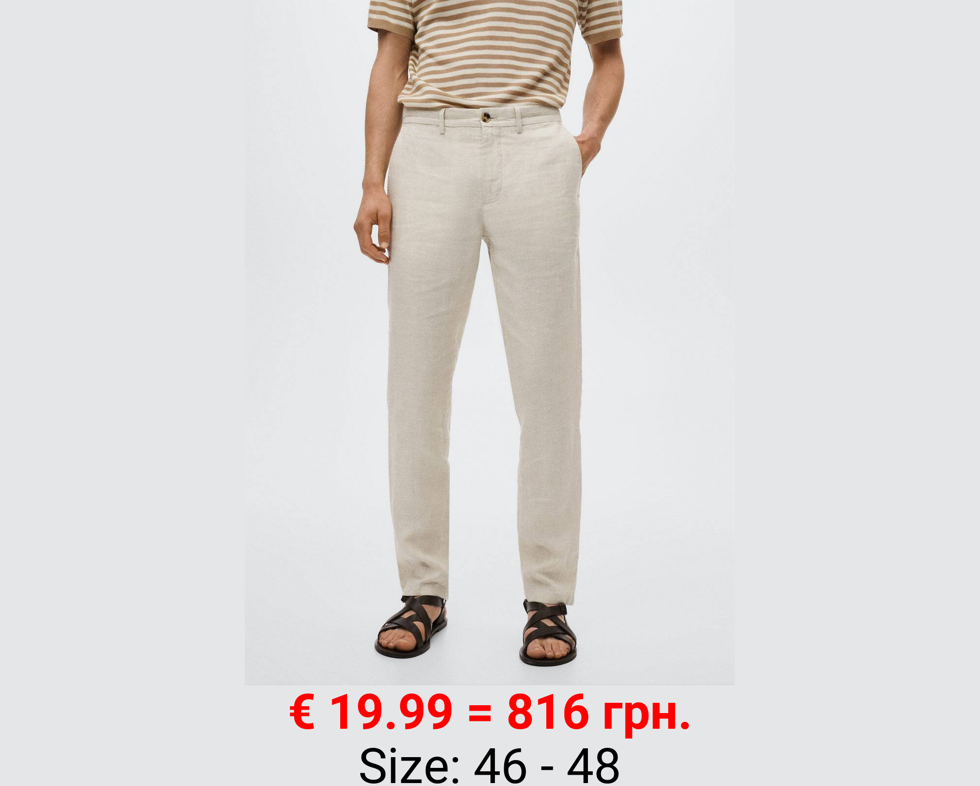 Pantalón lino slim fit