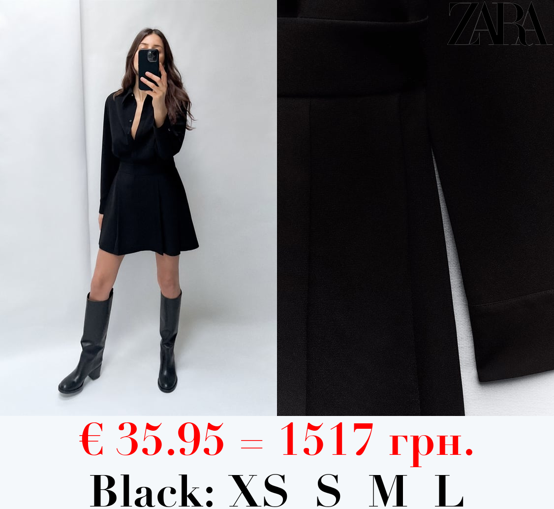 SHORT CREPE SHIRT DRESS