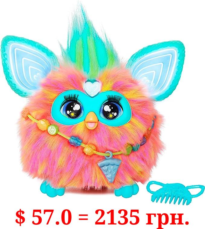 Furby Coral, 15 Fashion Accessories, Interactive Plush Toys for 6 Year Old Girls & Boys & Up, Voice Activated Animatronic