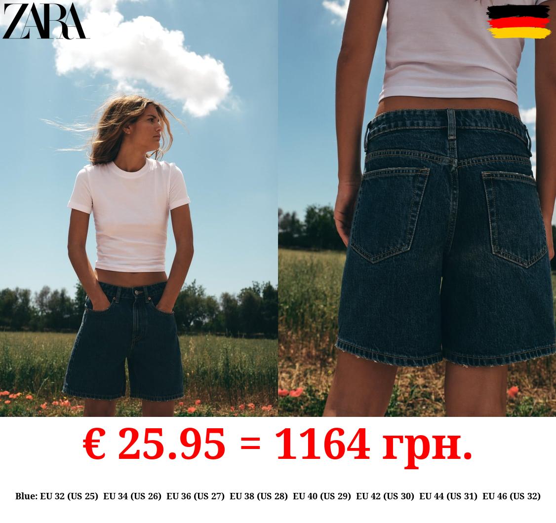 TRF MID-RISE DENIM BERMUDA SHORTS