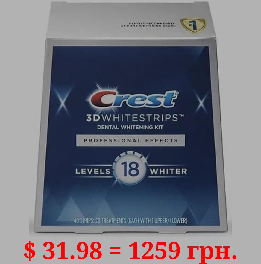 Crest 3D White Professional Effects Whitestrips Teeth Whitening Strips Kit, 40 Strips (20 Count Pack)