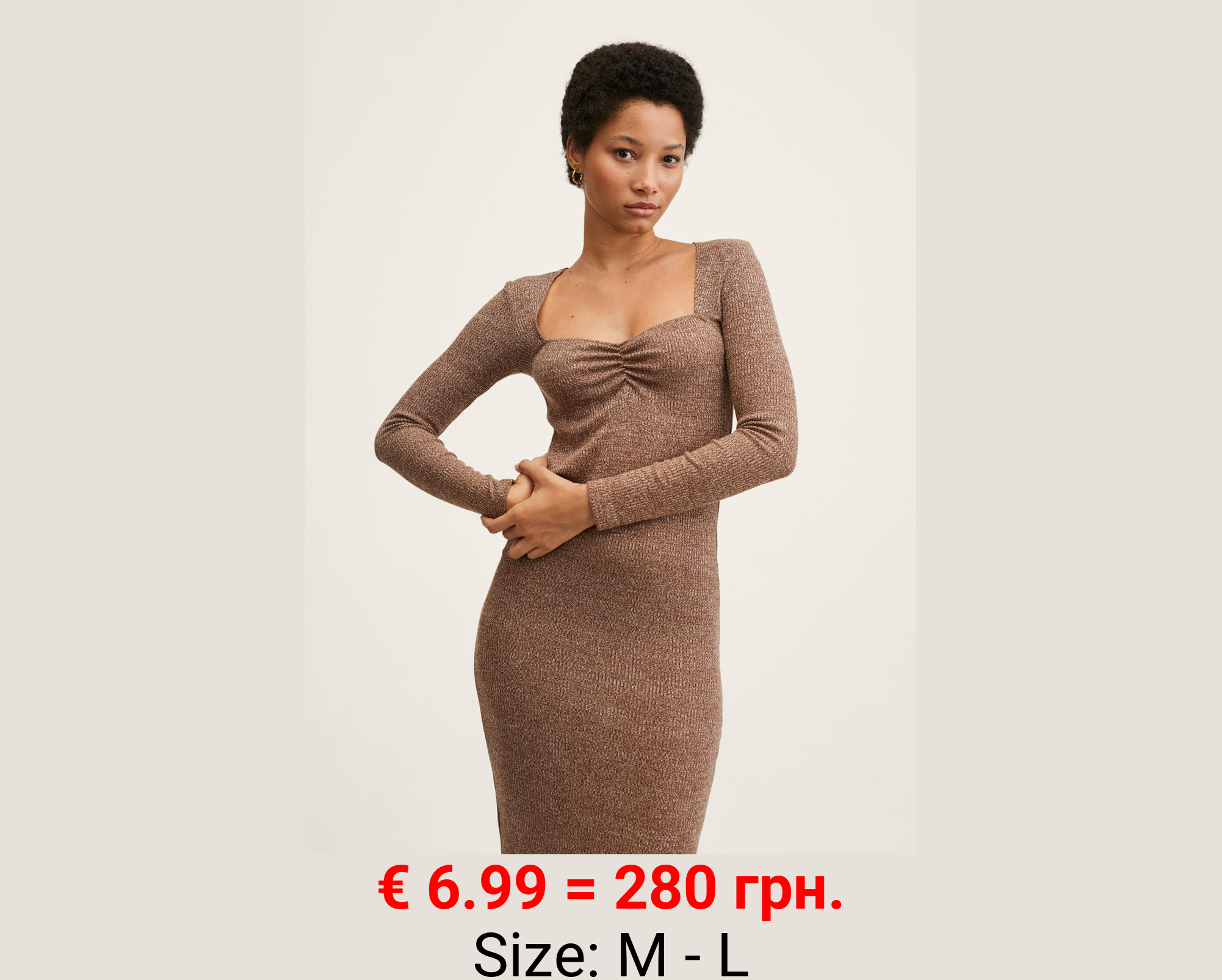 Vestido escote fruncido