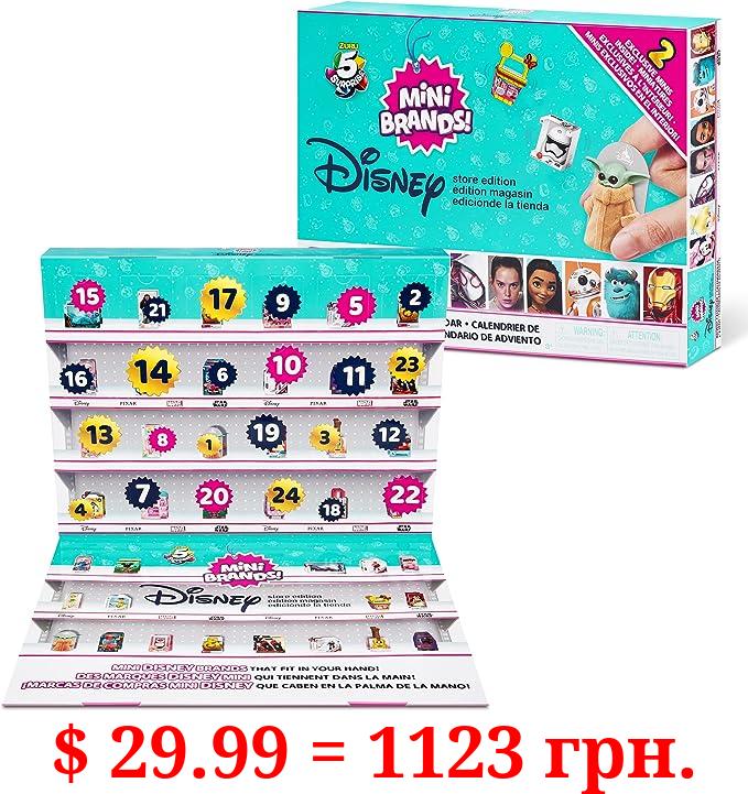 Mini Brands Disney Minis by ZURU Limited Edition Advent Calendar with 4 Exclusive Minis, Mystery Collectibles Toys Comes with 24 Minis