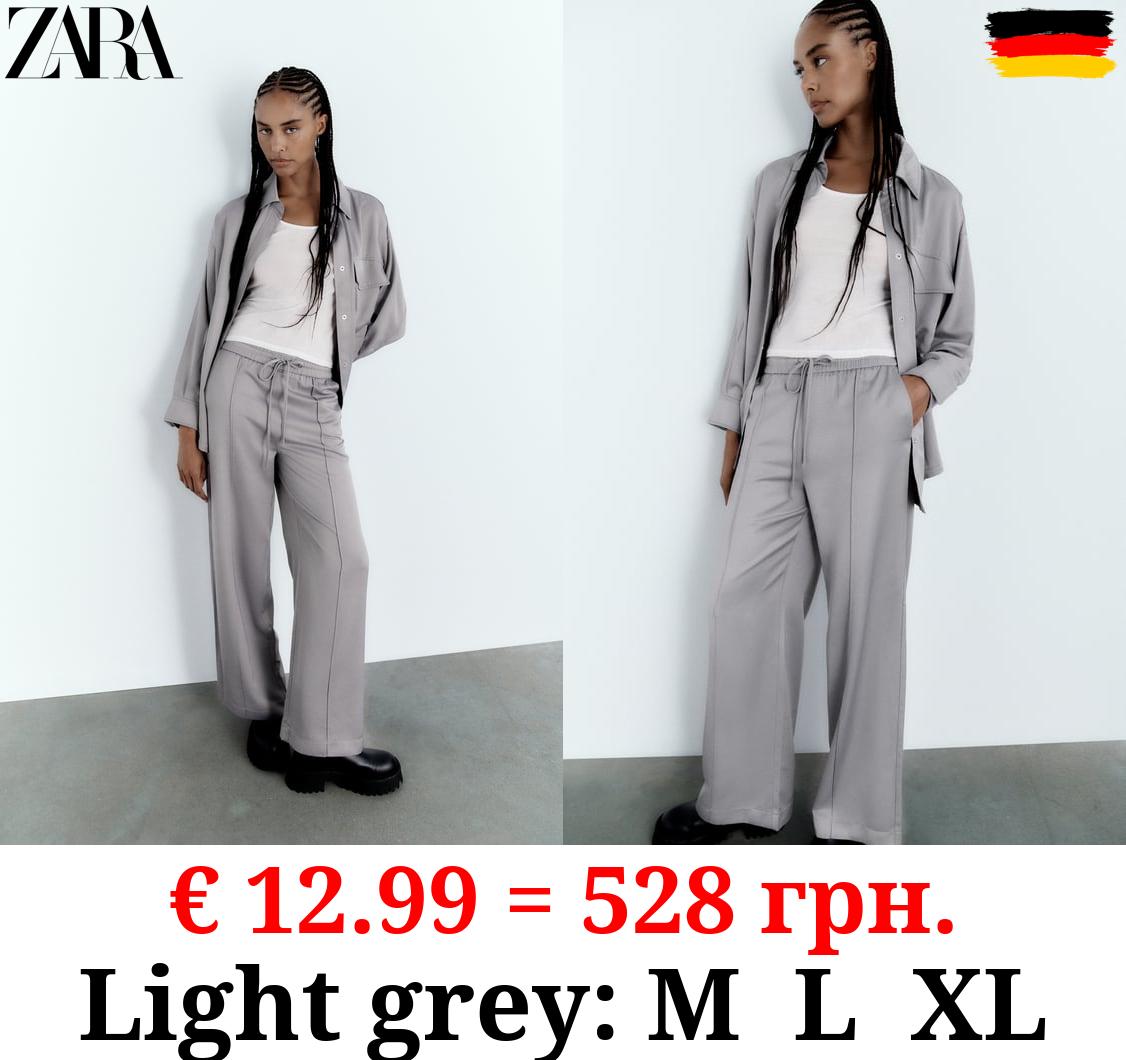 FULL-LENGTH SATIN TROUSERS