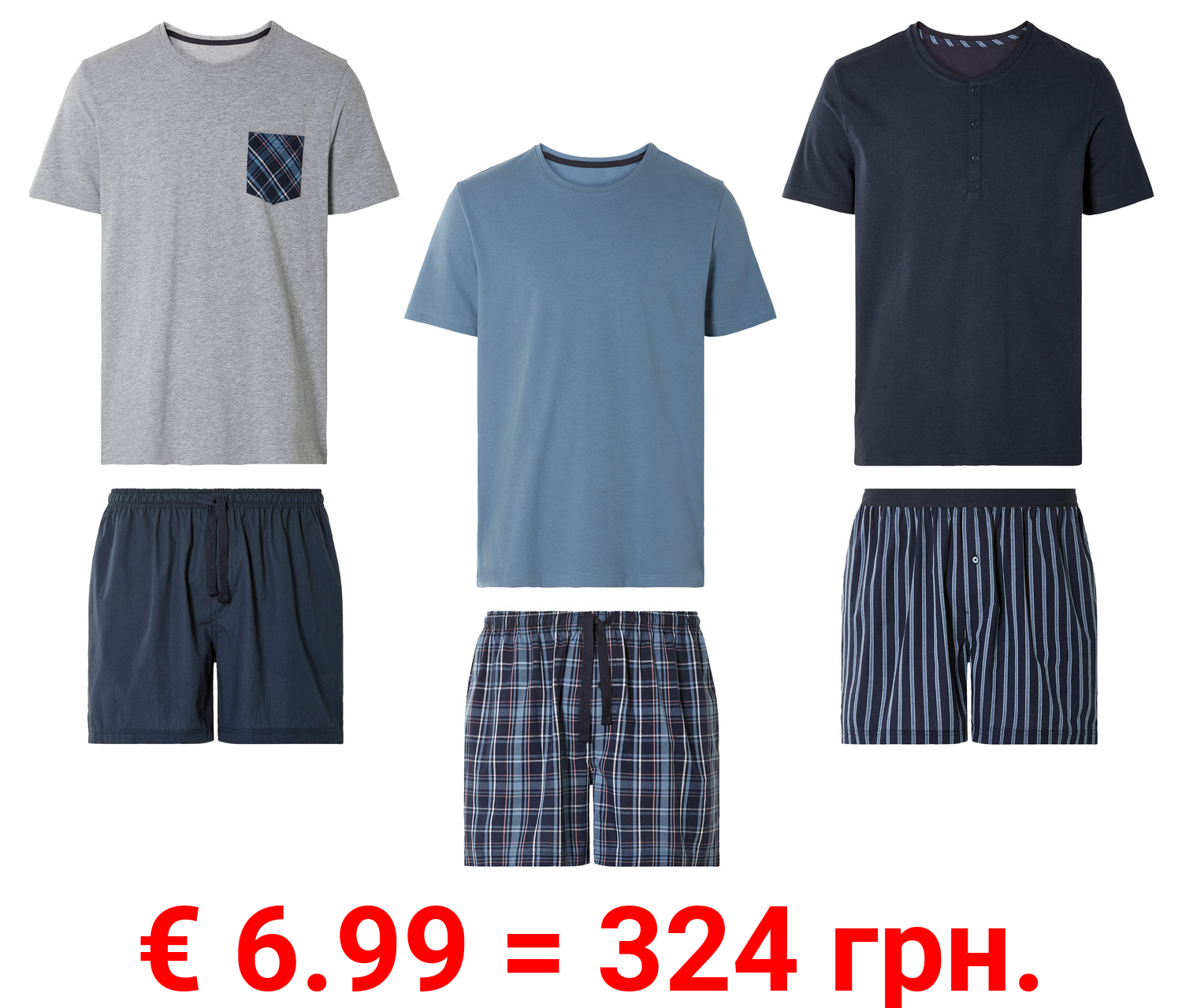 LIVERGY® Herren Pyjama mit Shorts