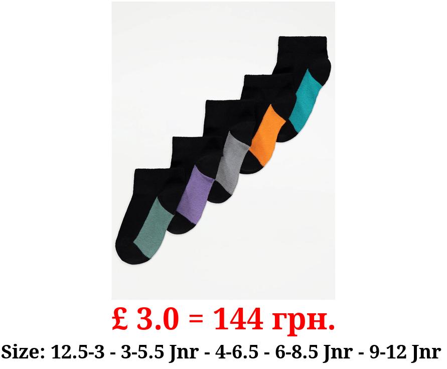 Colour Block Cotton Rich Trainer Socks 5 Pack