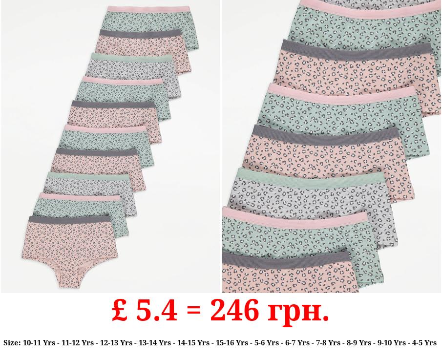 Pastel Animal Short Knickers 10 Pack