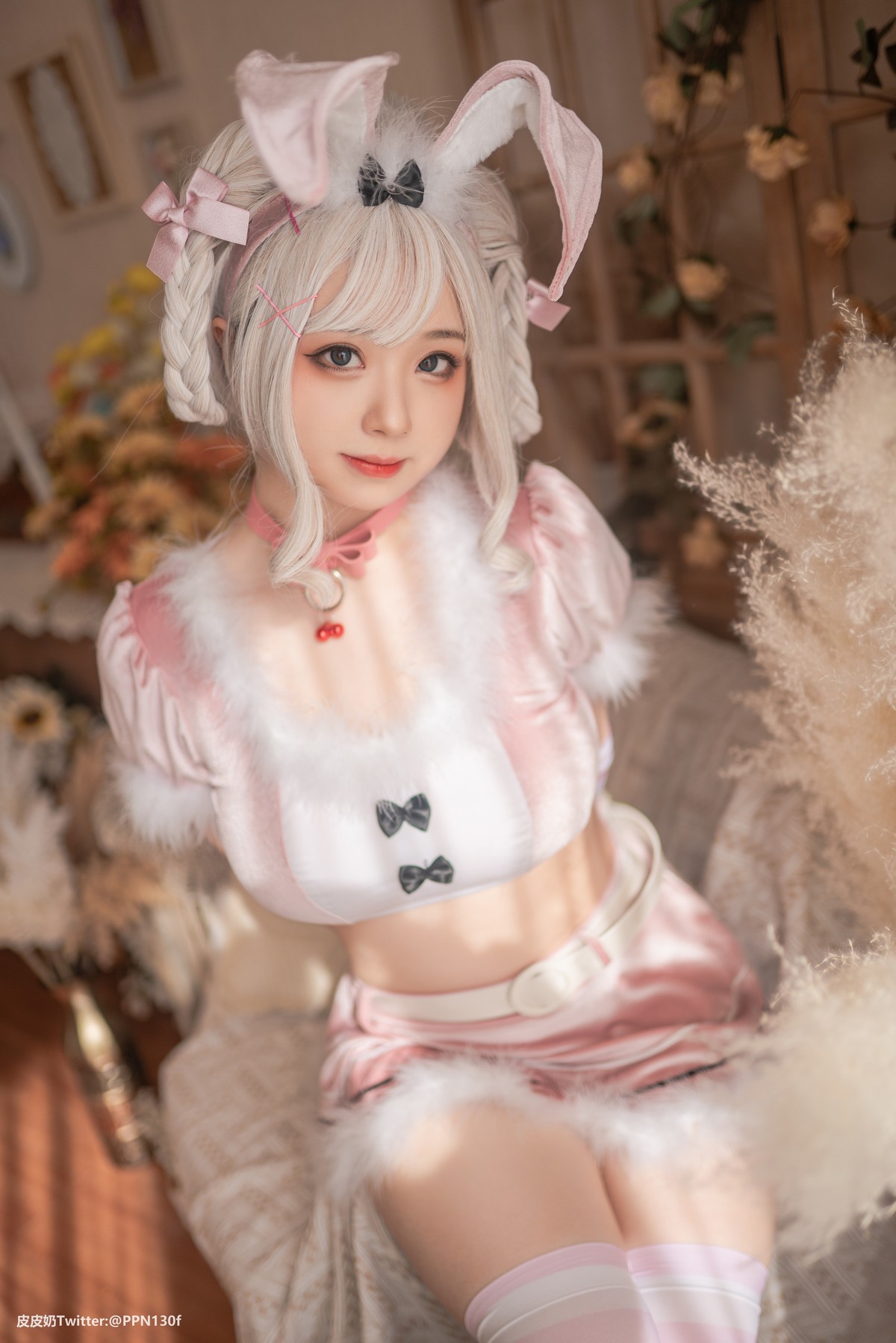 Cosplay 皮皮奶可可爱了啦 粉色兔兔 19