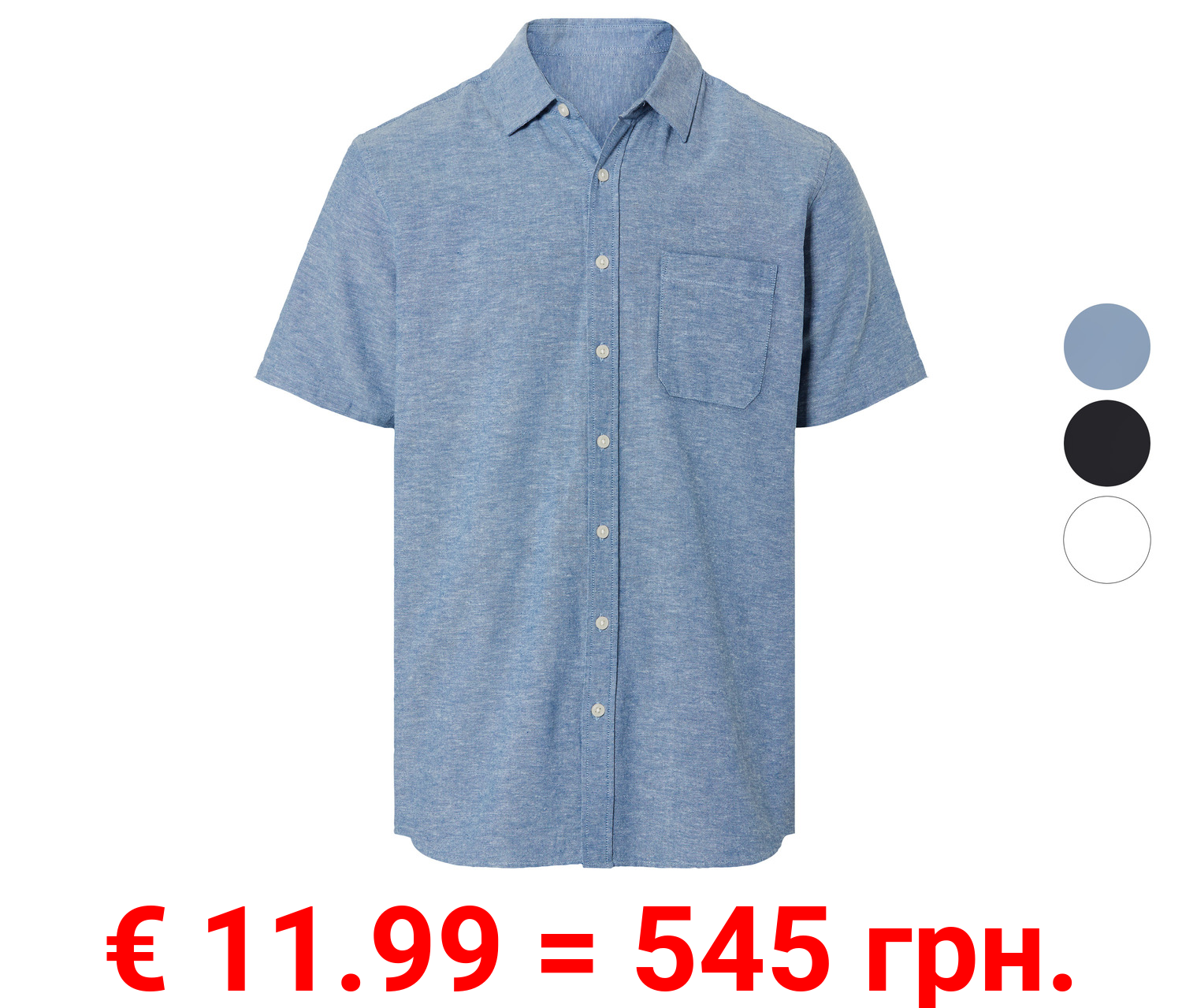 LIVERGY® Herren Leinenhemd mit Baumwolle