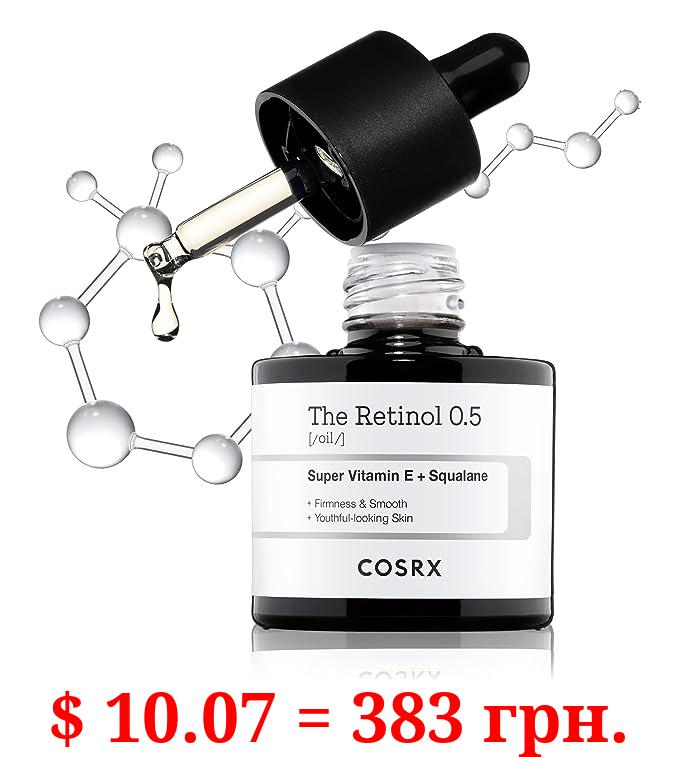 COSRX Retinol 0.5 Oil, Anti-aging Serum with 0.5% Retinoid Treatment for Face, Reduce Wrinkles, Fine Lines, & Signs of Aging, Gentle Skincare for Day & Night, Not Tested on Animals, Korean Skincare