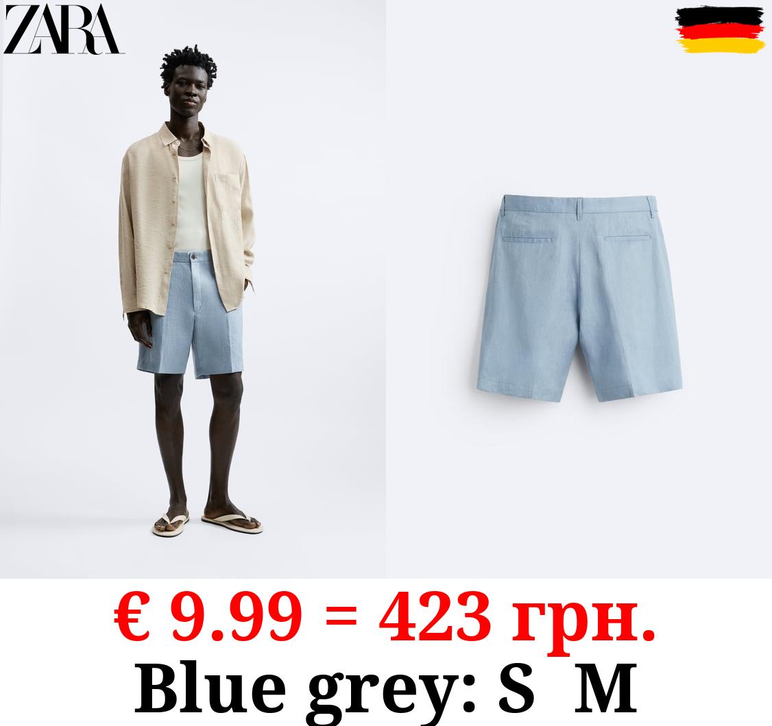 100% LINEN BERMUDA SHORTS