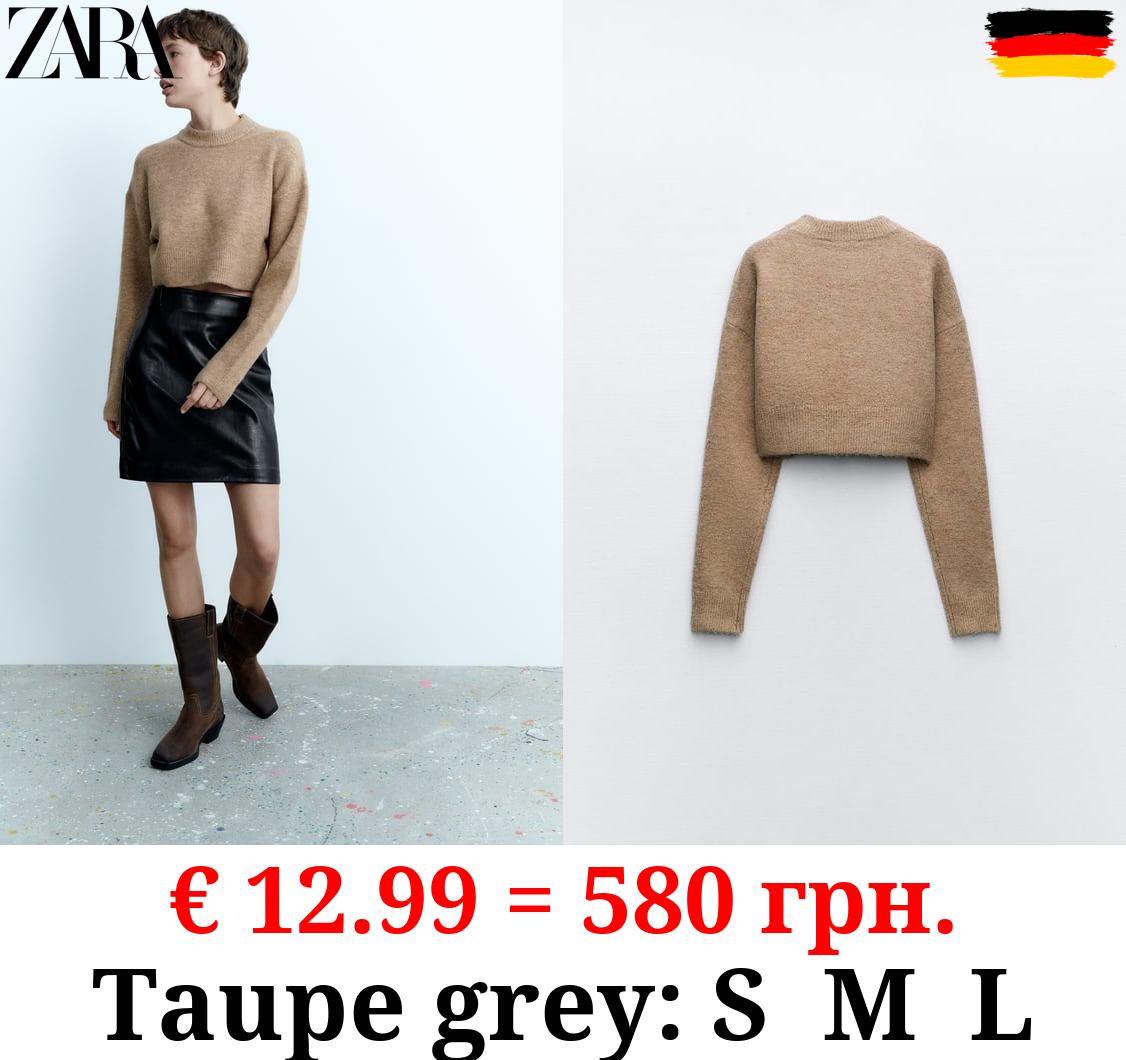 CROPPED KNIT SWEATER