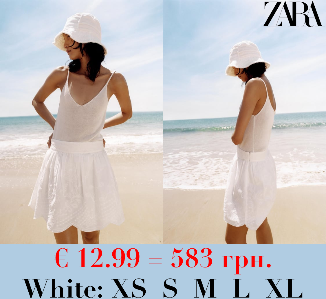 ZW COLLECTION EMBROIDERED MINI SKIRT