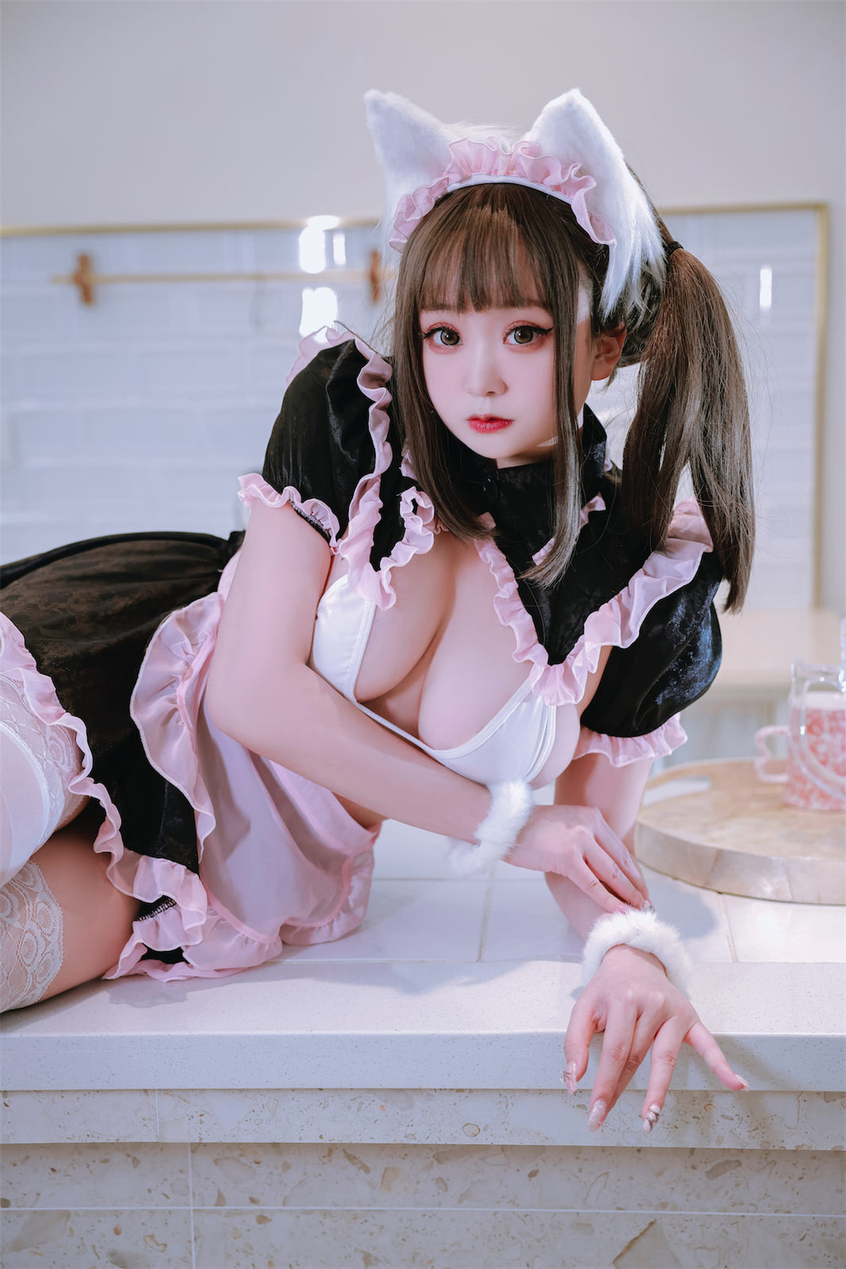 Cosplay 恩田直幸 猫耳黑粉女仆 10