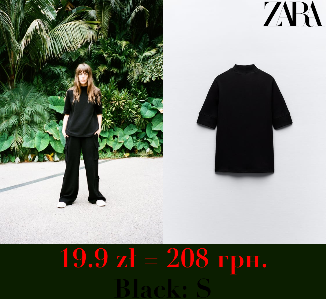 INTERLOCK MOCK NECK T-SHIRT