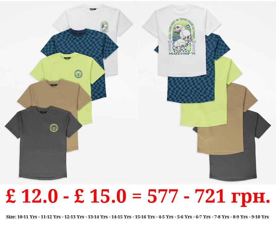 Bright Skater T-Shirts 5 Pack