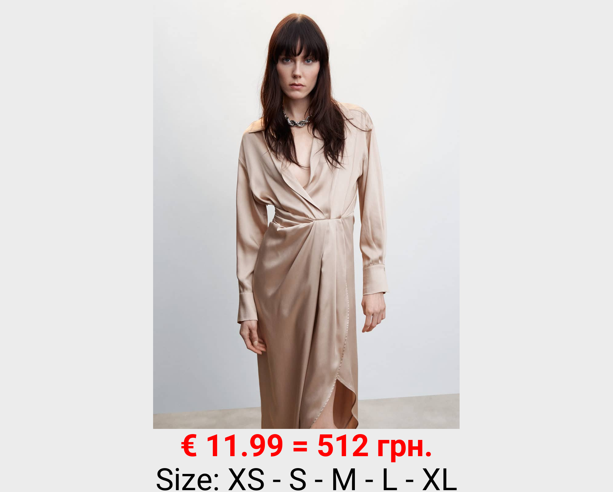 Vestido satinado abertura