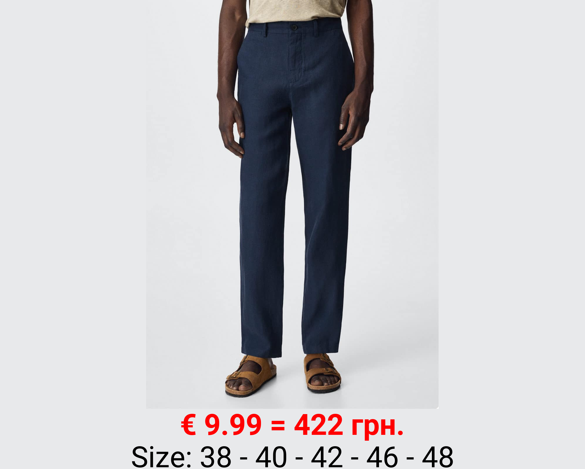 Pantalón lino slim fit