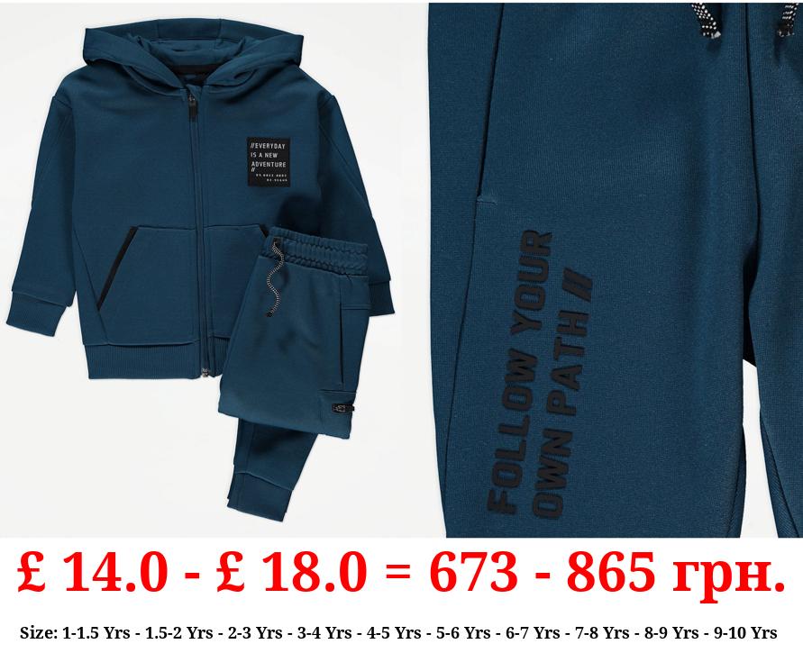 Teal Everyday Is a New Adventure Tracksuit