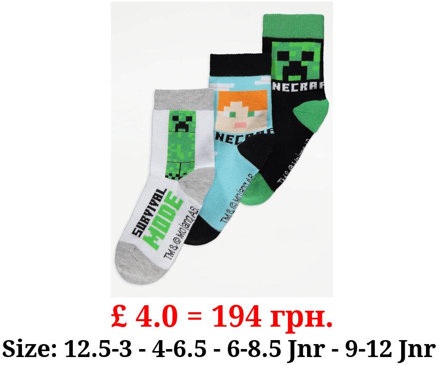 Minecraft Character Ankle Socks 3 Pack