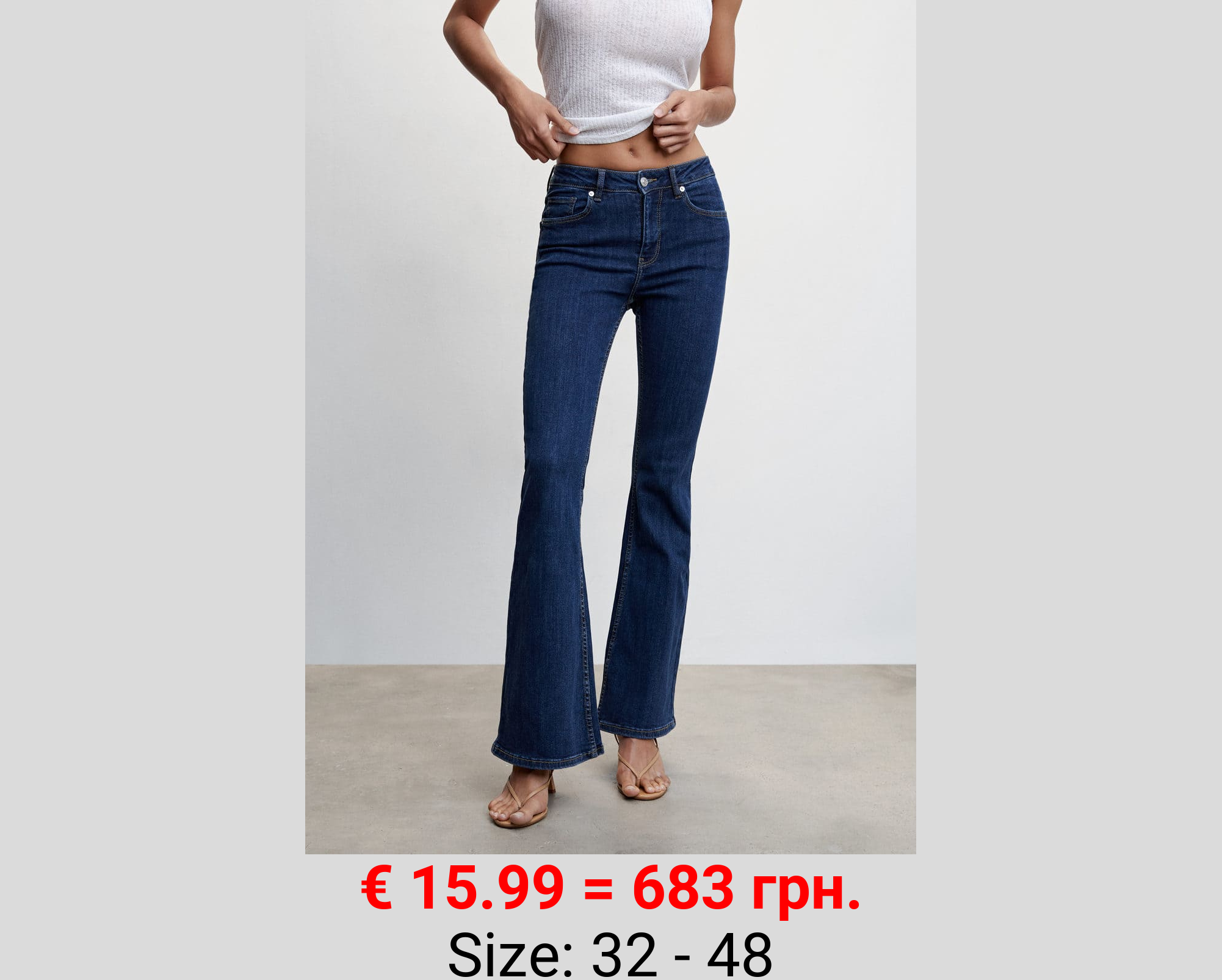 Jeans flare tiro medio