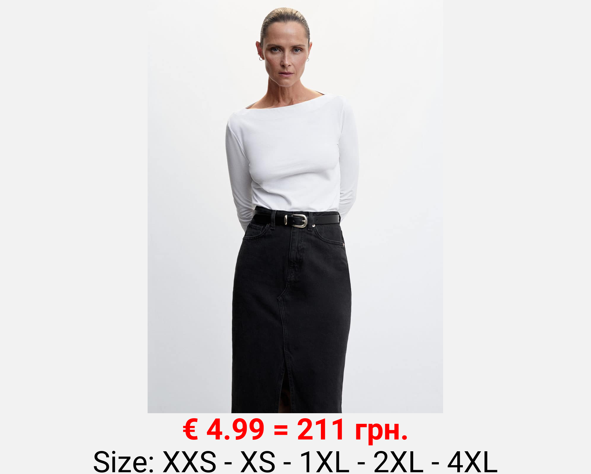 Camiseta cuello barco algodón