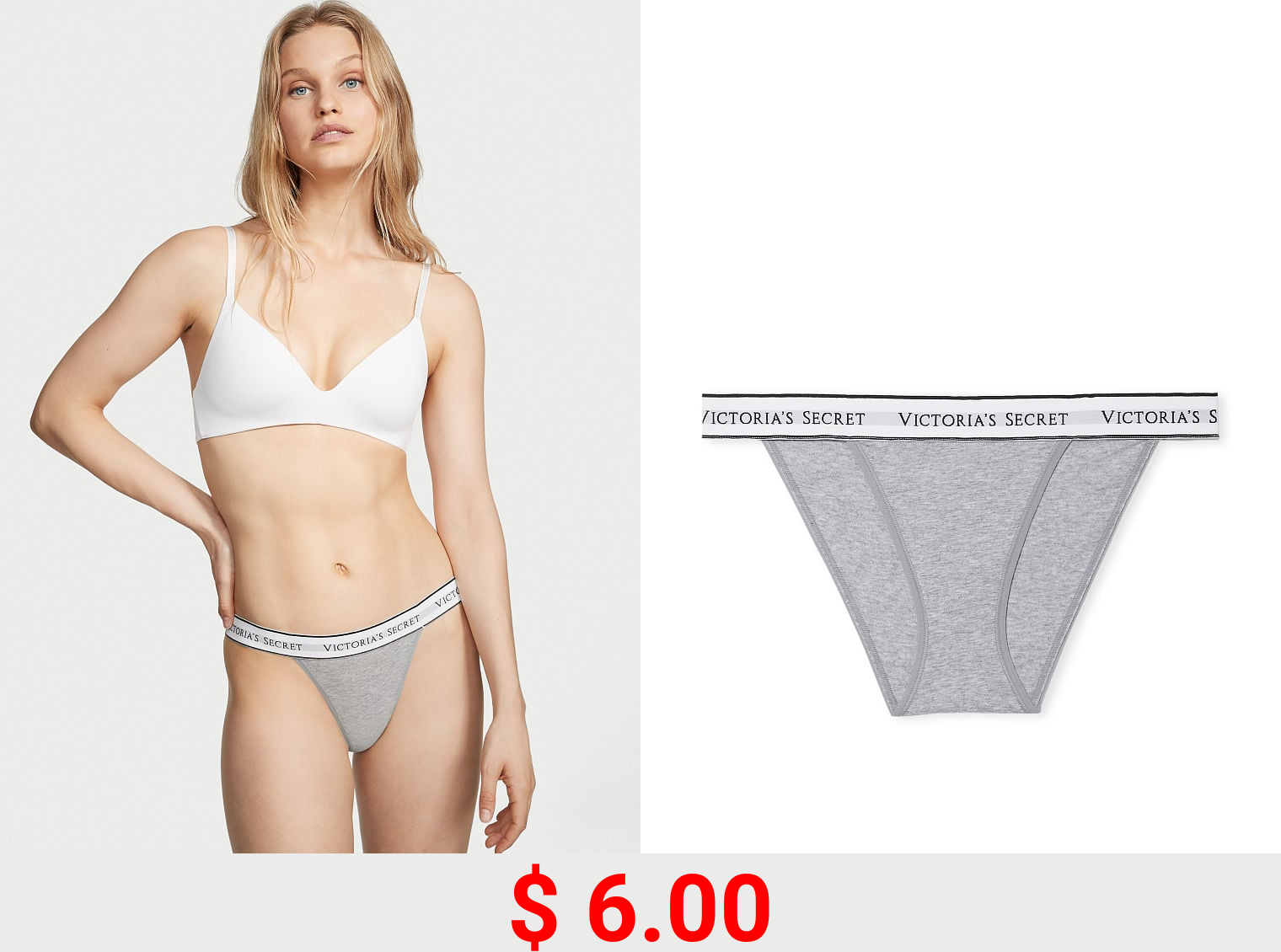 Logo Cotton Tanga Panty