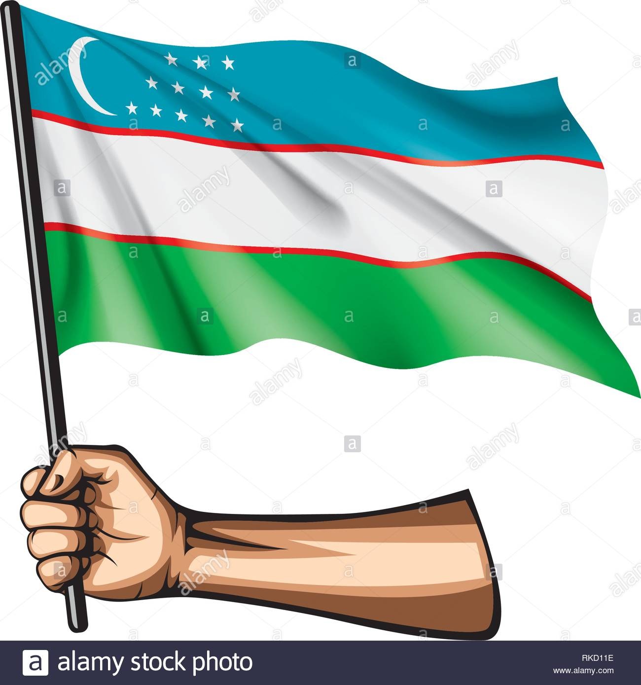 Рисунок на тему флаг узбекистана