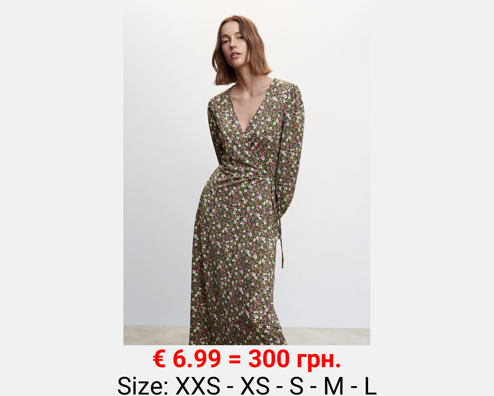 Vestido estampado abertura 