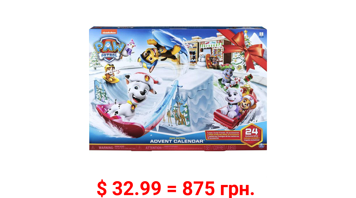 PAW Patrol 6059302 - 2019 Advent Calendar with 24 Exclusive Collectible Pieces, for Kids Aged 3 and up