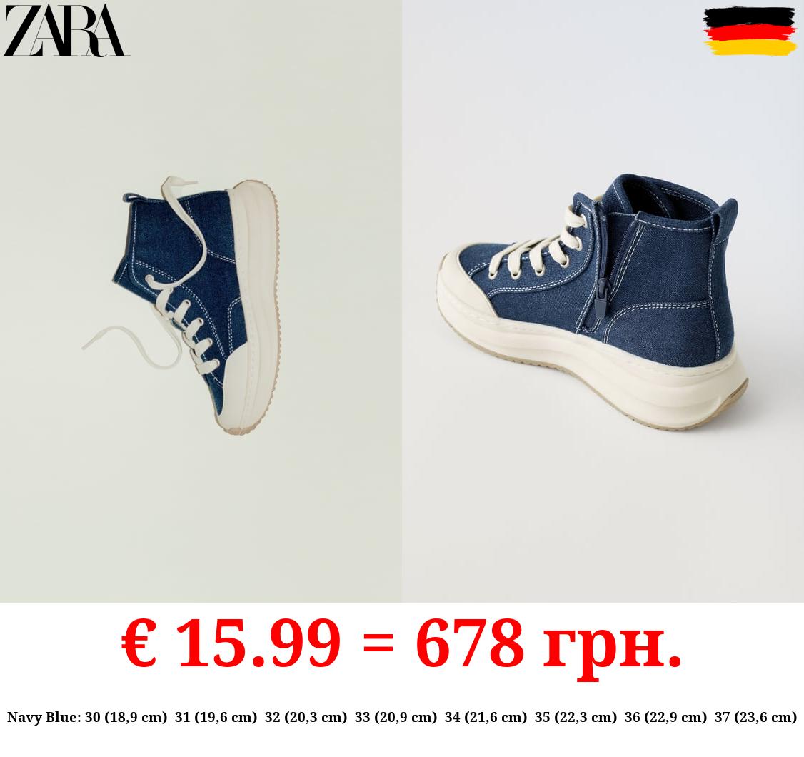 DENIM HIGH-TOP SNEAKERS