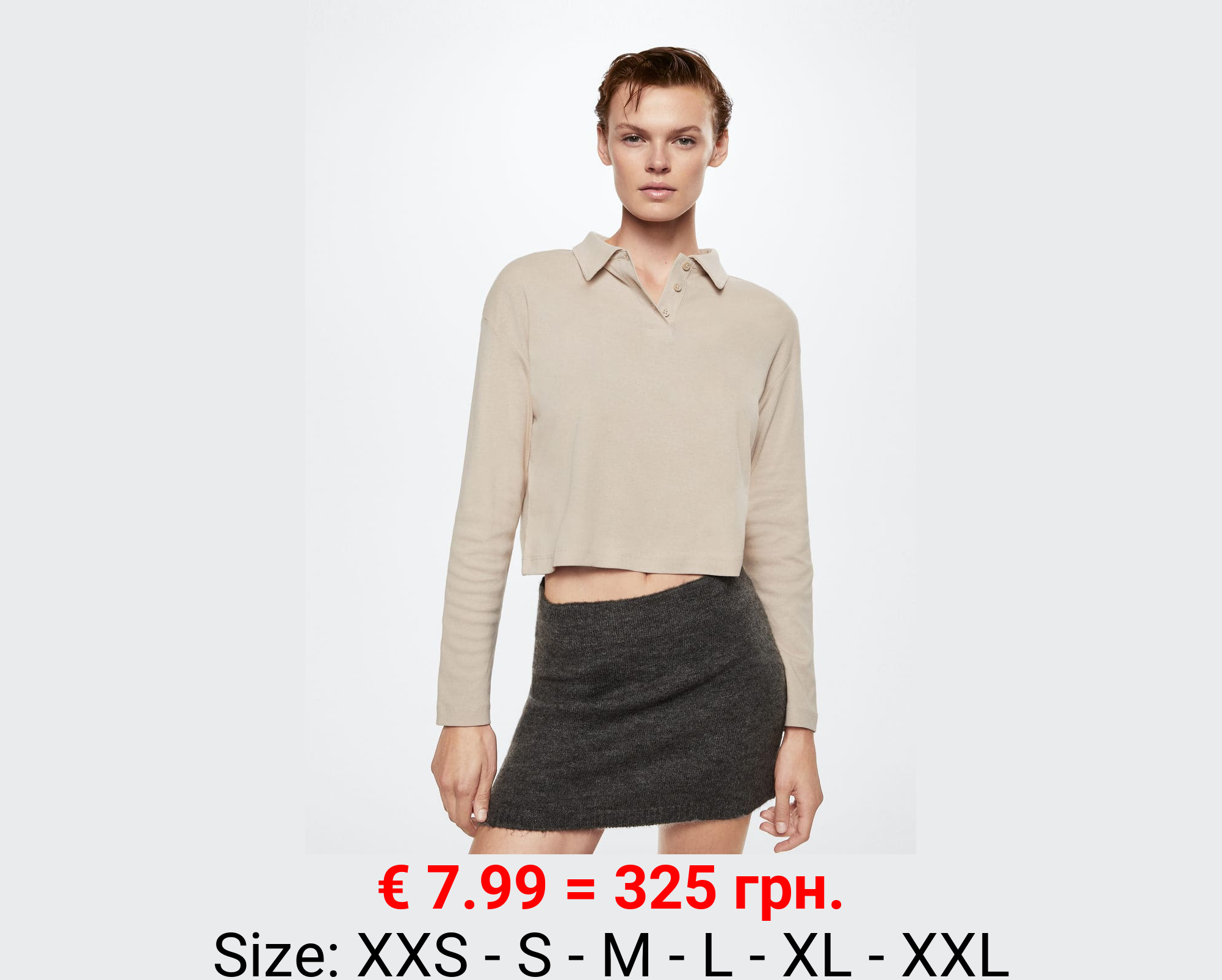 Polo punto algodón manga larga