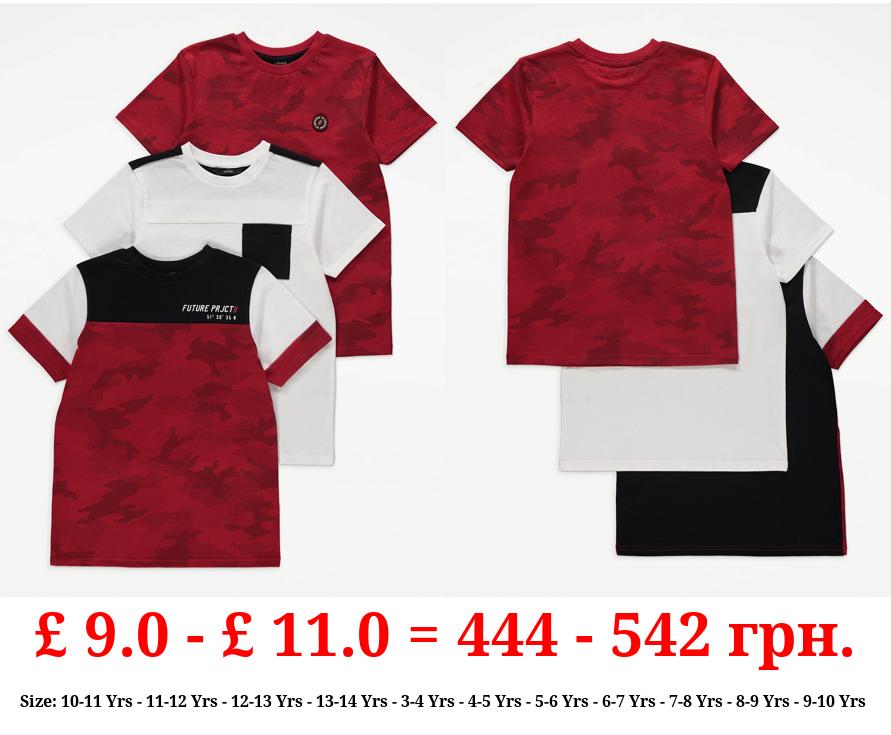Red Camouflage T-Shirts 3 Pack