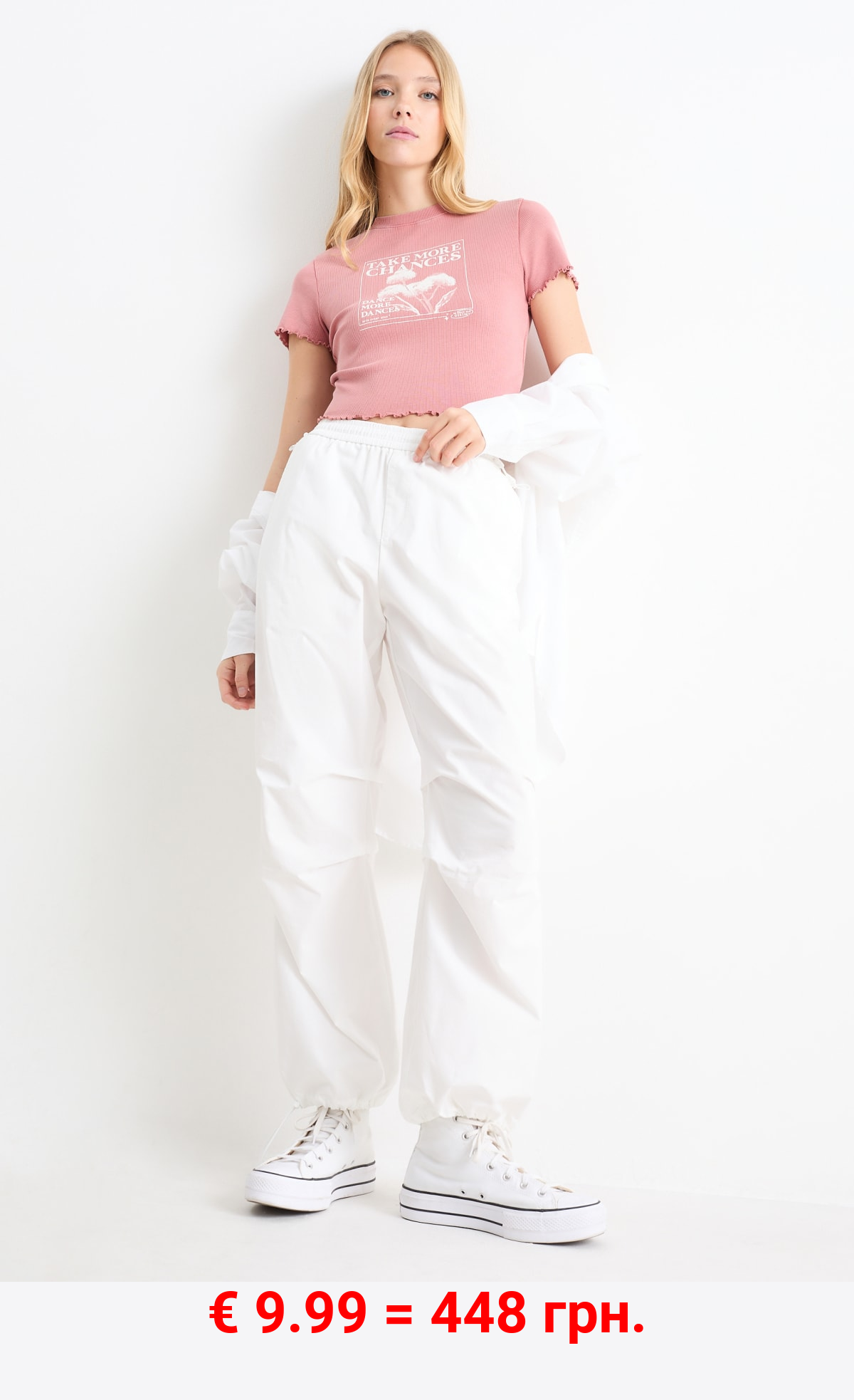 Stoffhose - Mid Waist - Straight Fit