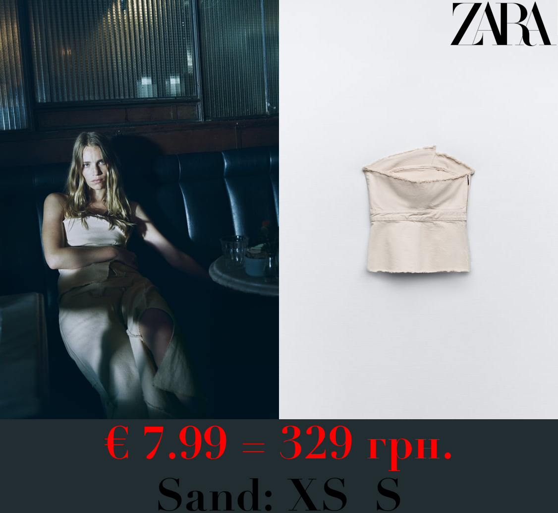 ZW ASYMMETRIC FRAYED BUSTIER