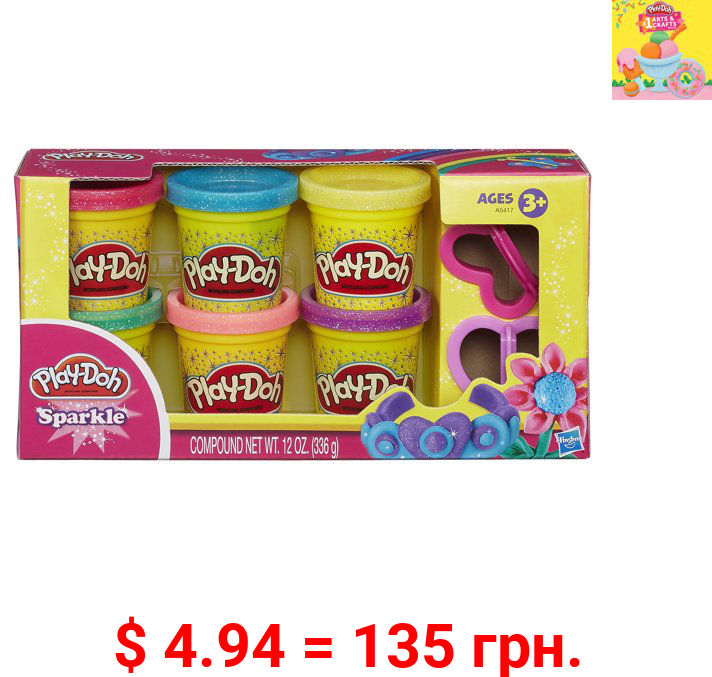 Play-Doh Sparkle 6-Pack of Glitter Play-Doh Compound in 2-Ounce Cans