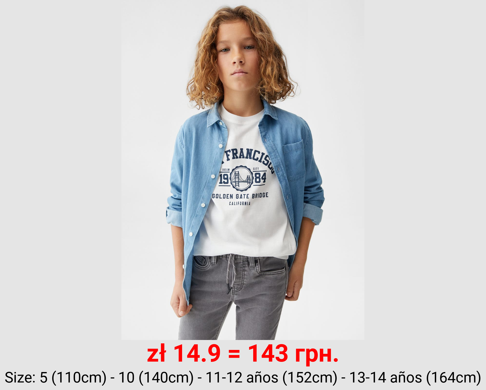 Jeans cintura elástica cordón