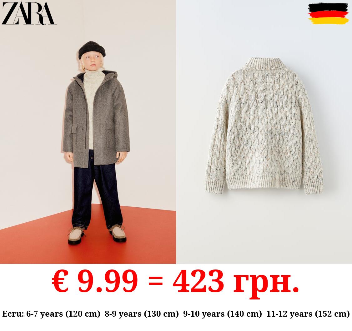 TRUE NEUTRALS KNIT KNICKERBOCKER YARN EFFECT SWEATER