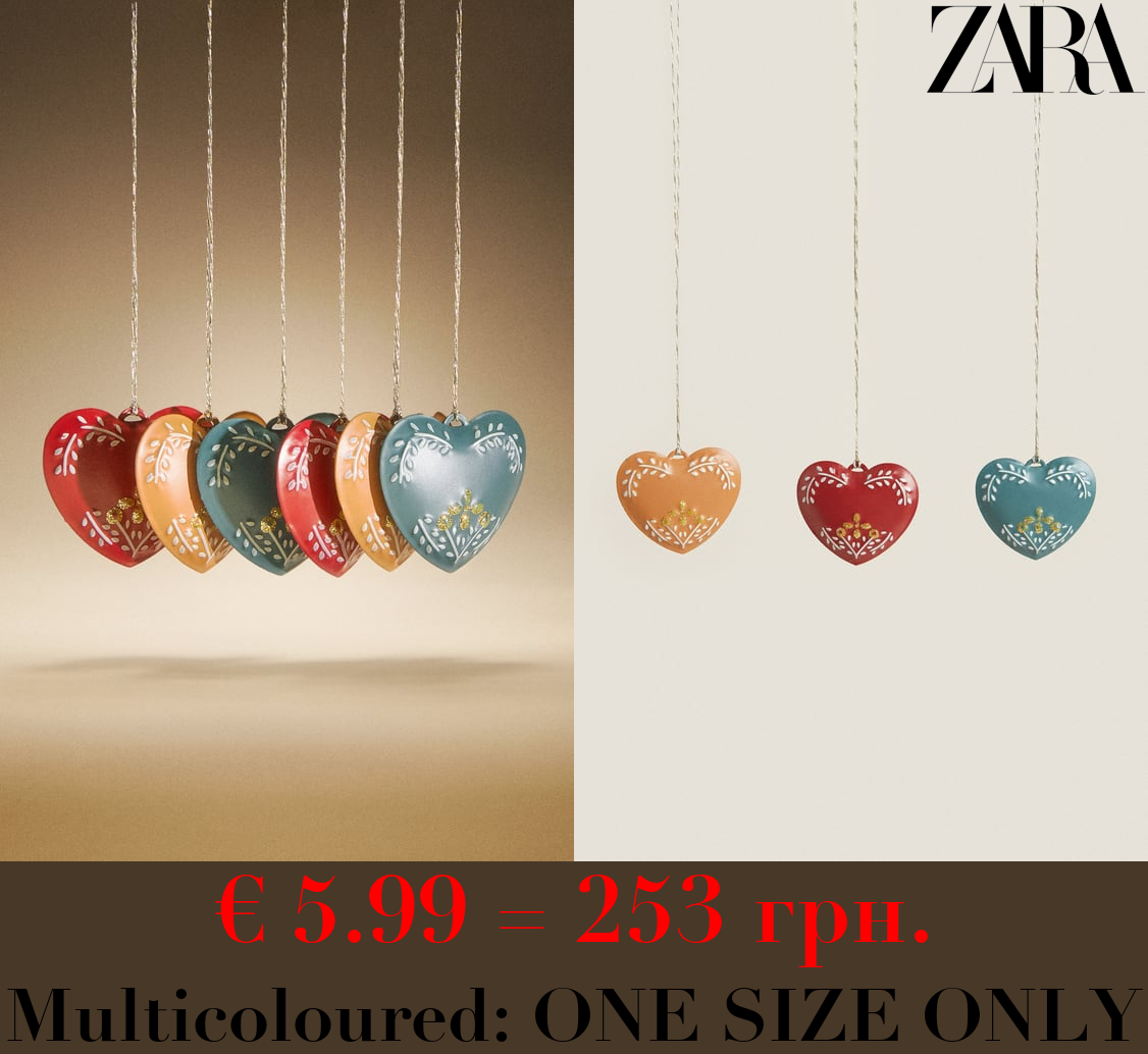 PACK OF METAL CHRISTMAS HEART ORNAMENT (PACK OF 6)