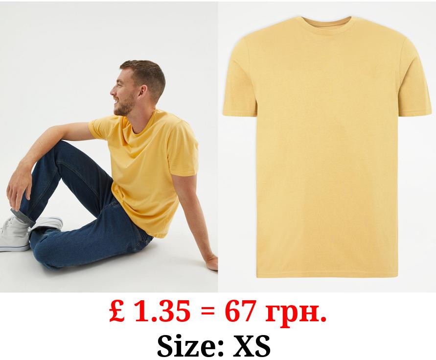 Yellow Plain Crew Neck T-Shirt