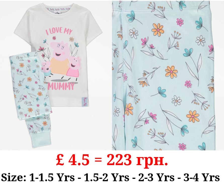 Peppa Pig I Love My Mummy Floral Pyjamas