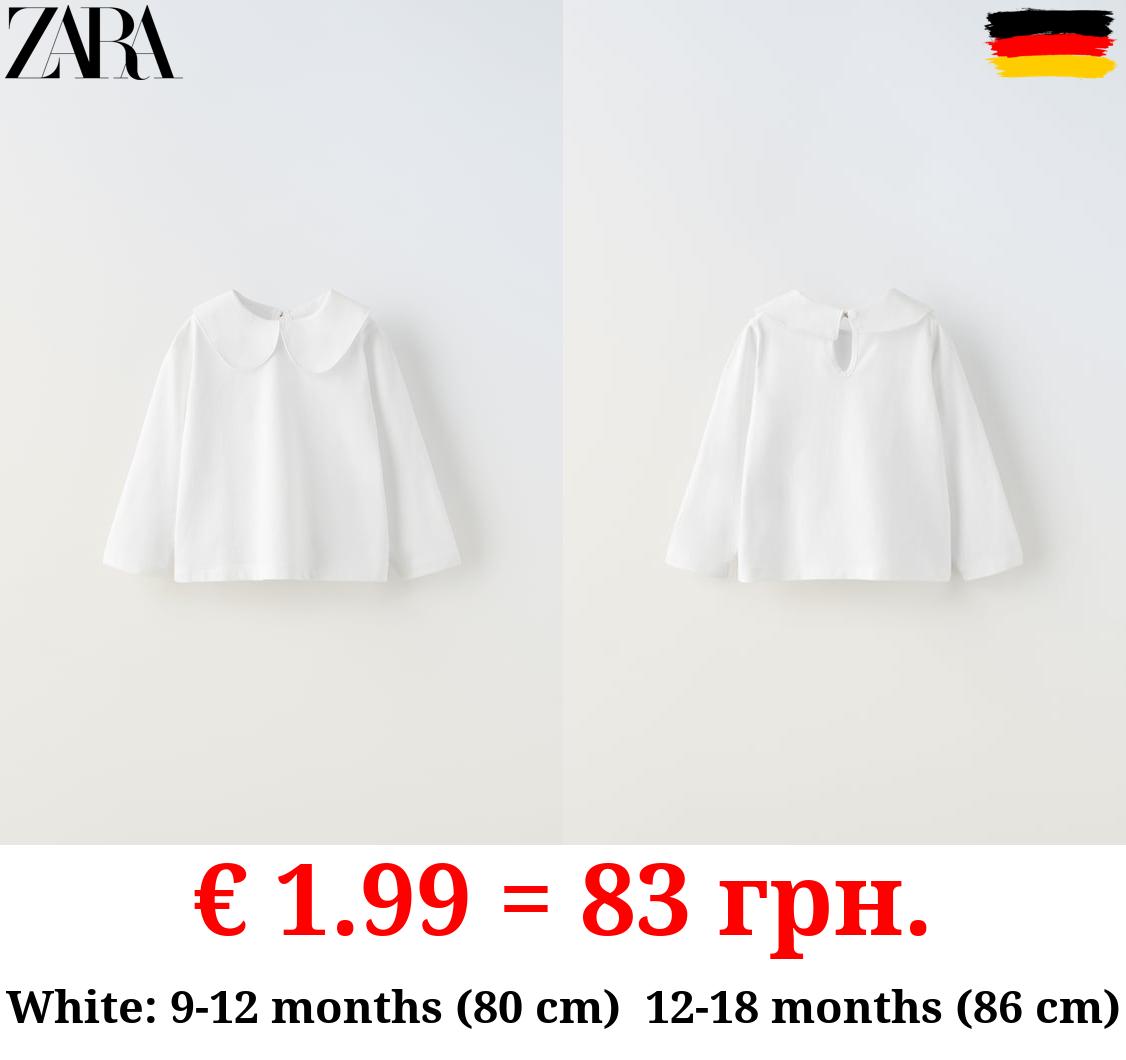 T-SHIRT WITH PETER PAN COLLAR