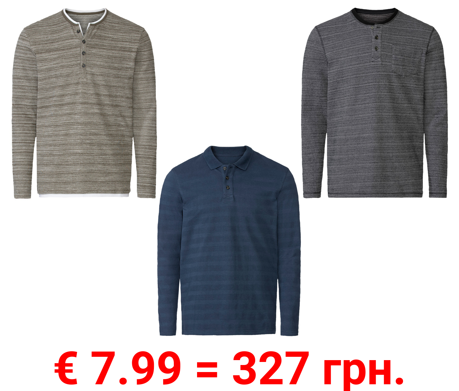 LIVERGY® Herren Langarmshirt, körpernah geschnitten