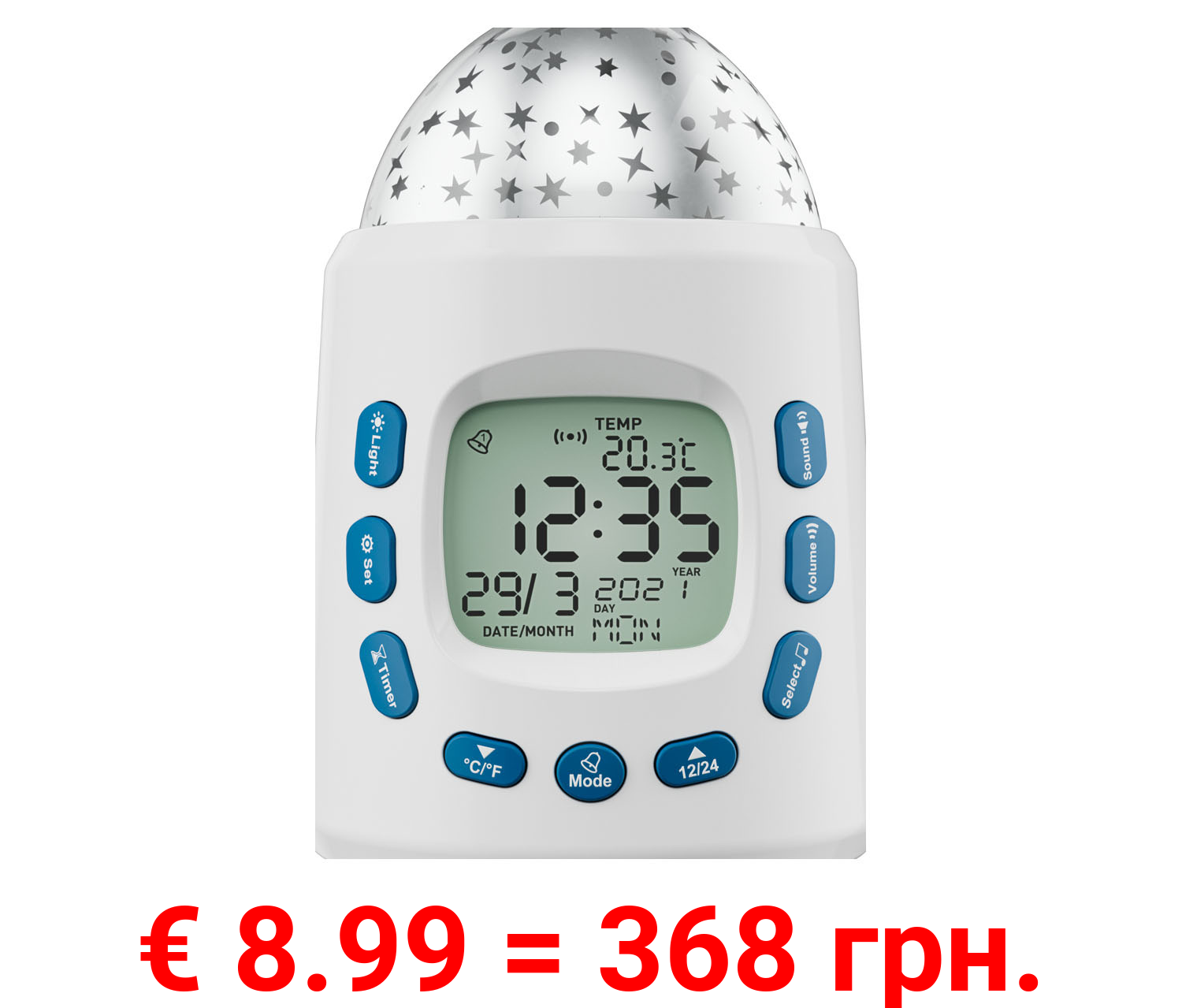 AURIOL Wecker mit Sternenprojektion, mit 10 Melodien