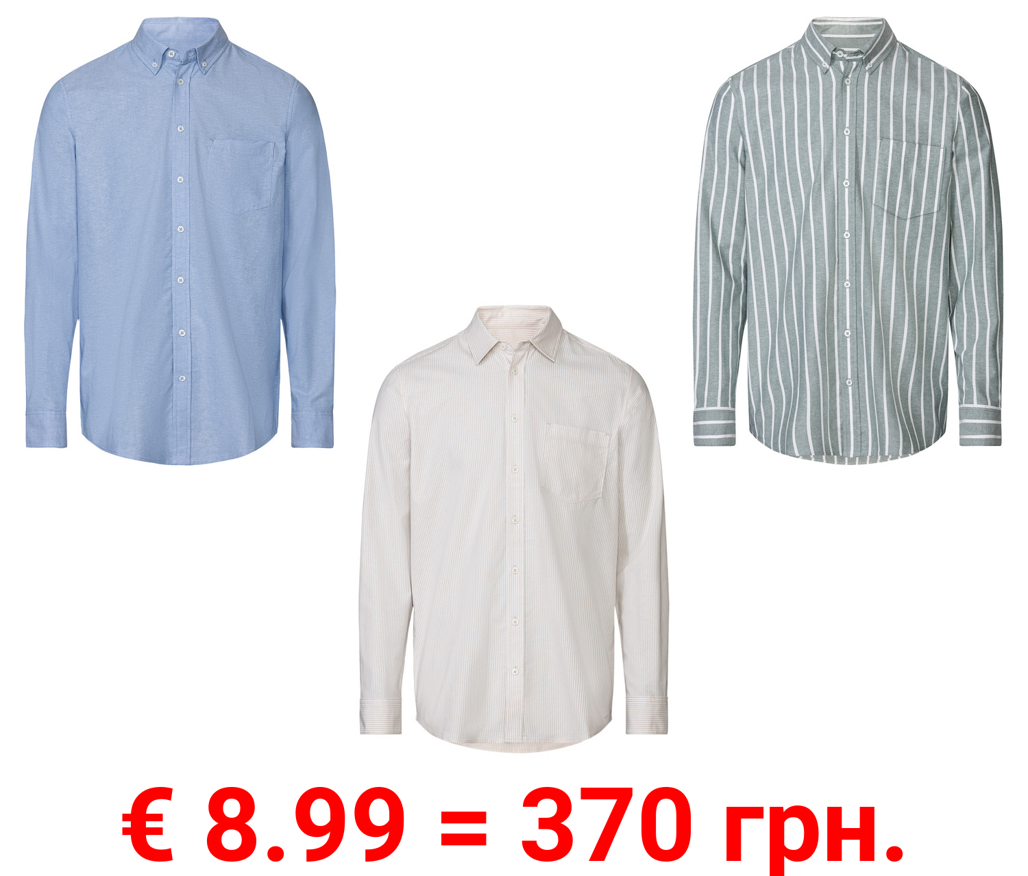 LIVERGY® Herren Freizeithemd aus reiner Baumwolle