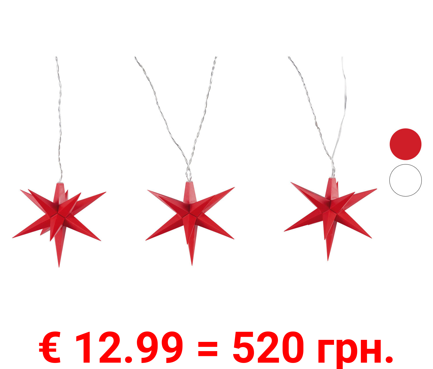 LIVARNO home LED-3D-Sternenlichterkette, mit Timer