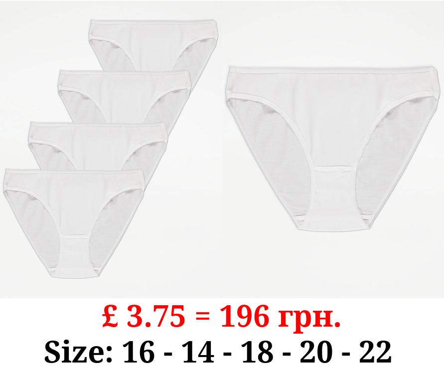 White High Leg Knickers 4 Pack