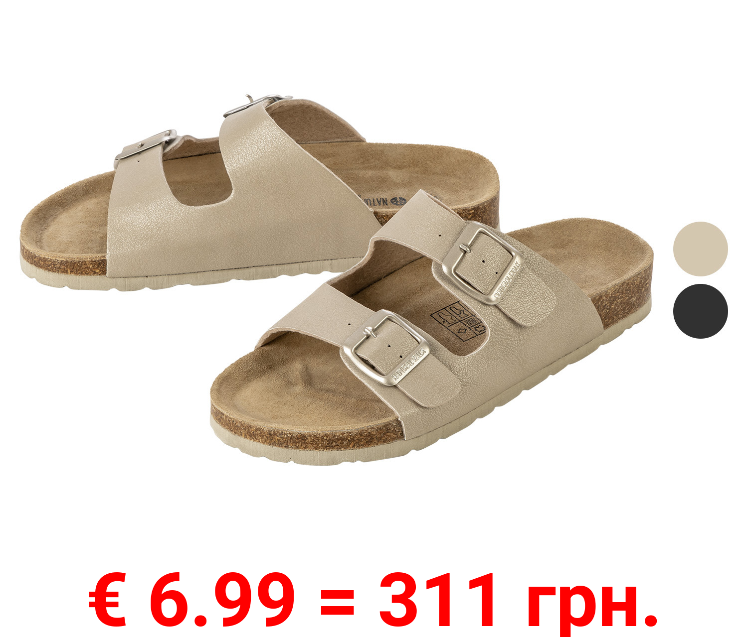 esmara® Damen Pantolette Tieffußbett mit verstellbare Schnallen