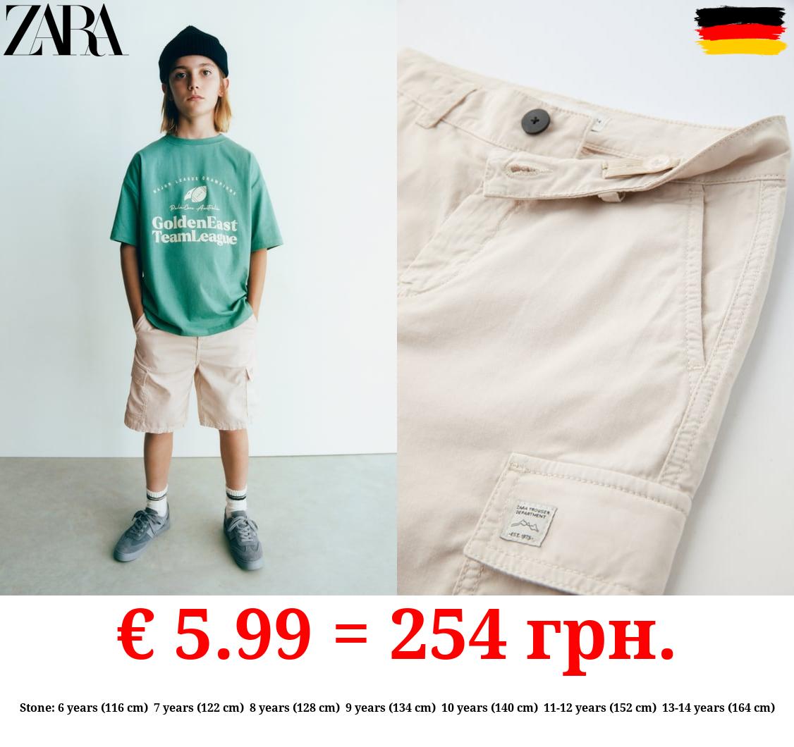 TWILL CARGO BERMUDA SHORTS